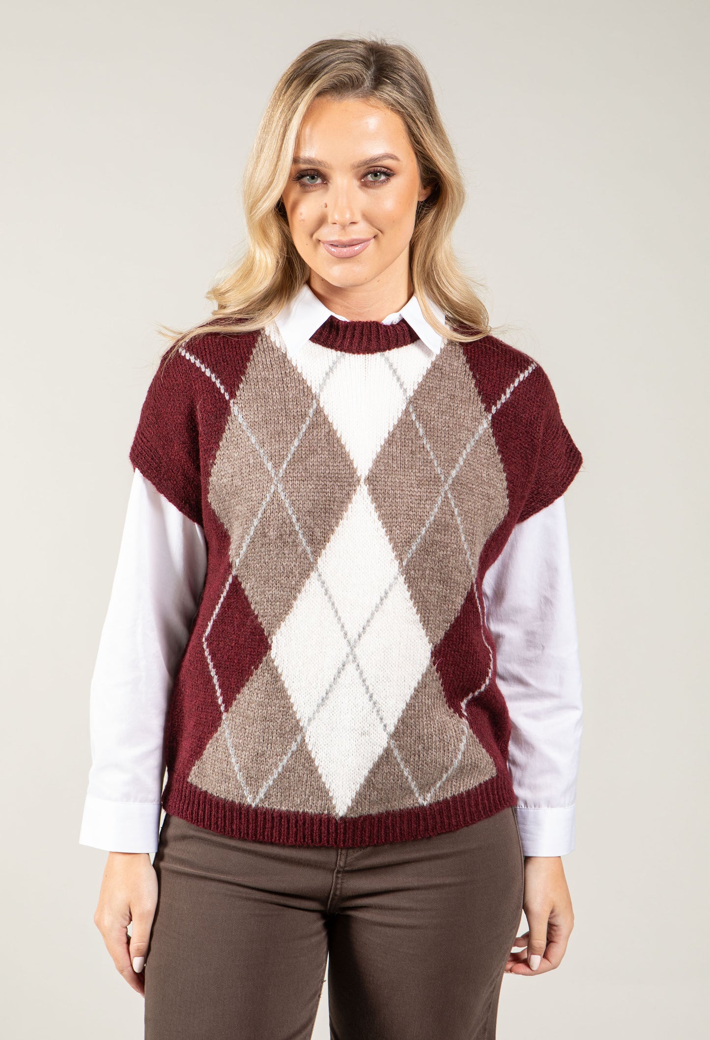 Argyle Knitted Vest