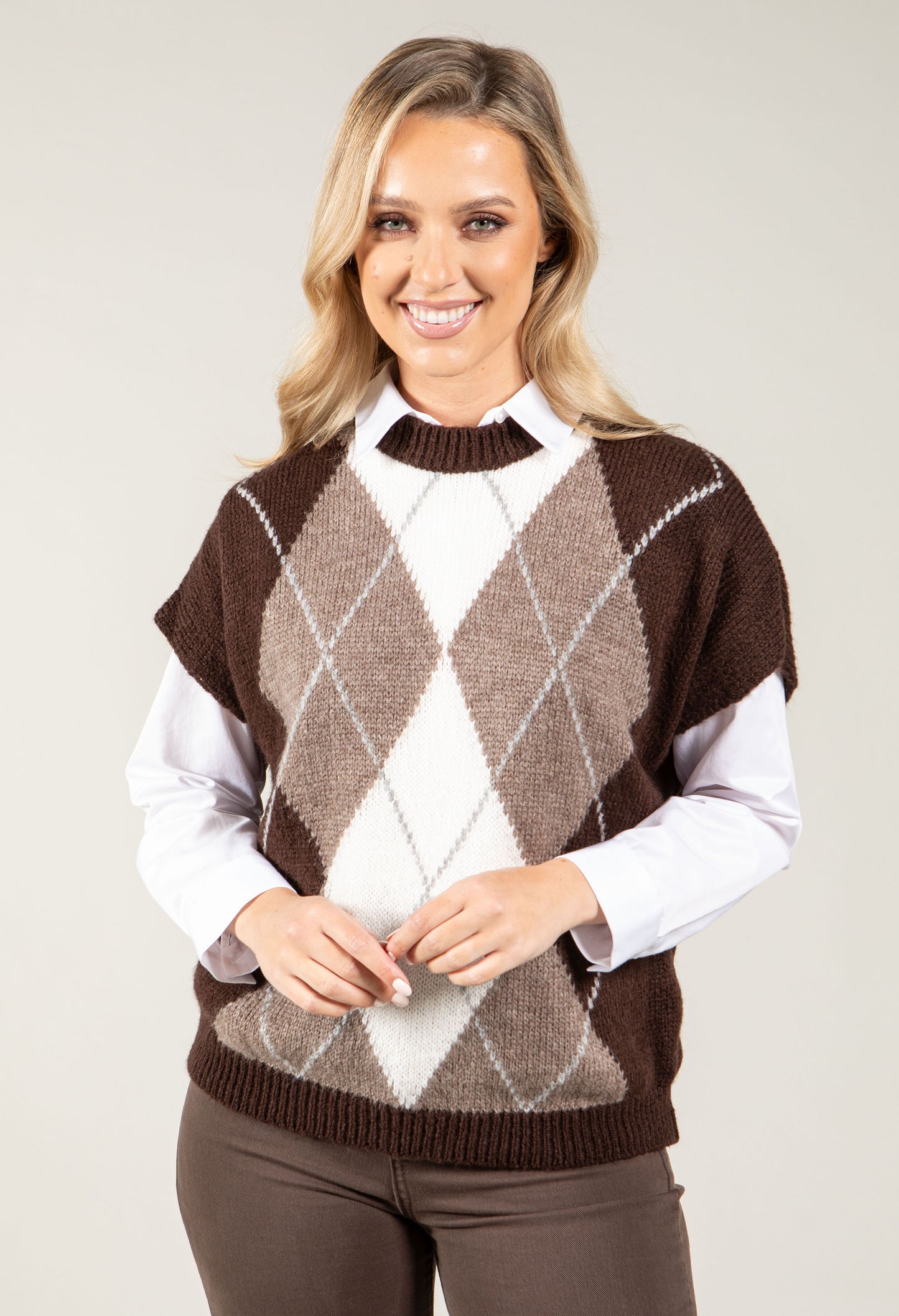 Argyle Knitted Vest