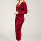 Faux Wrap Velvet Midi Dress