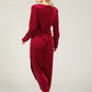 Faux Wrap Velvet Midi Dress