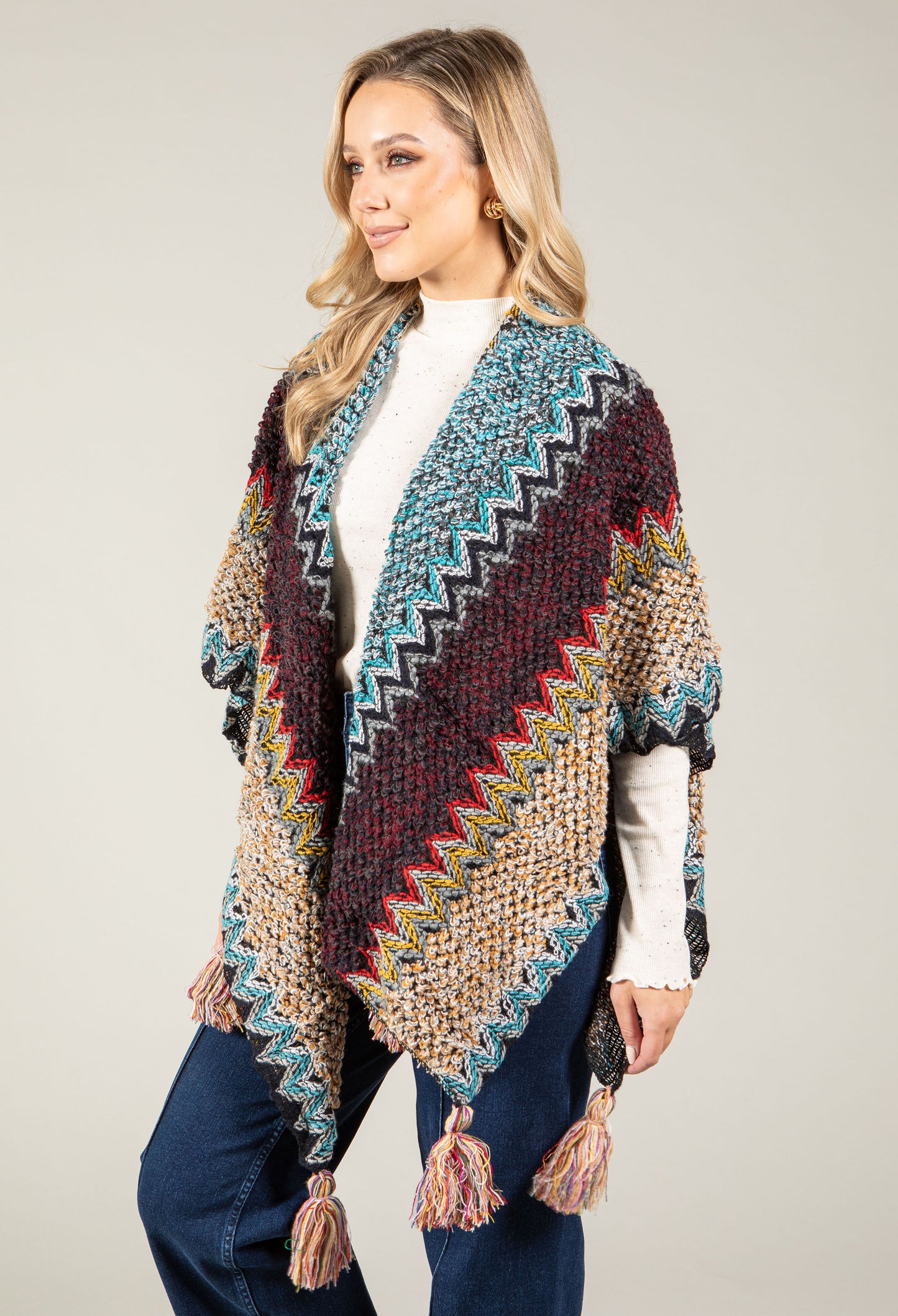 Vintage Style Knit Poncho