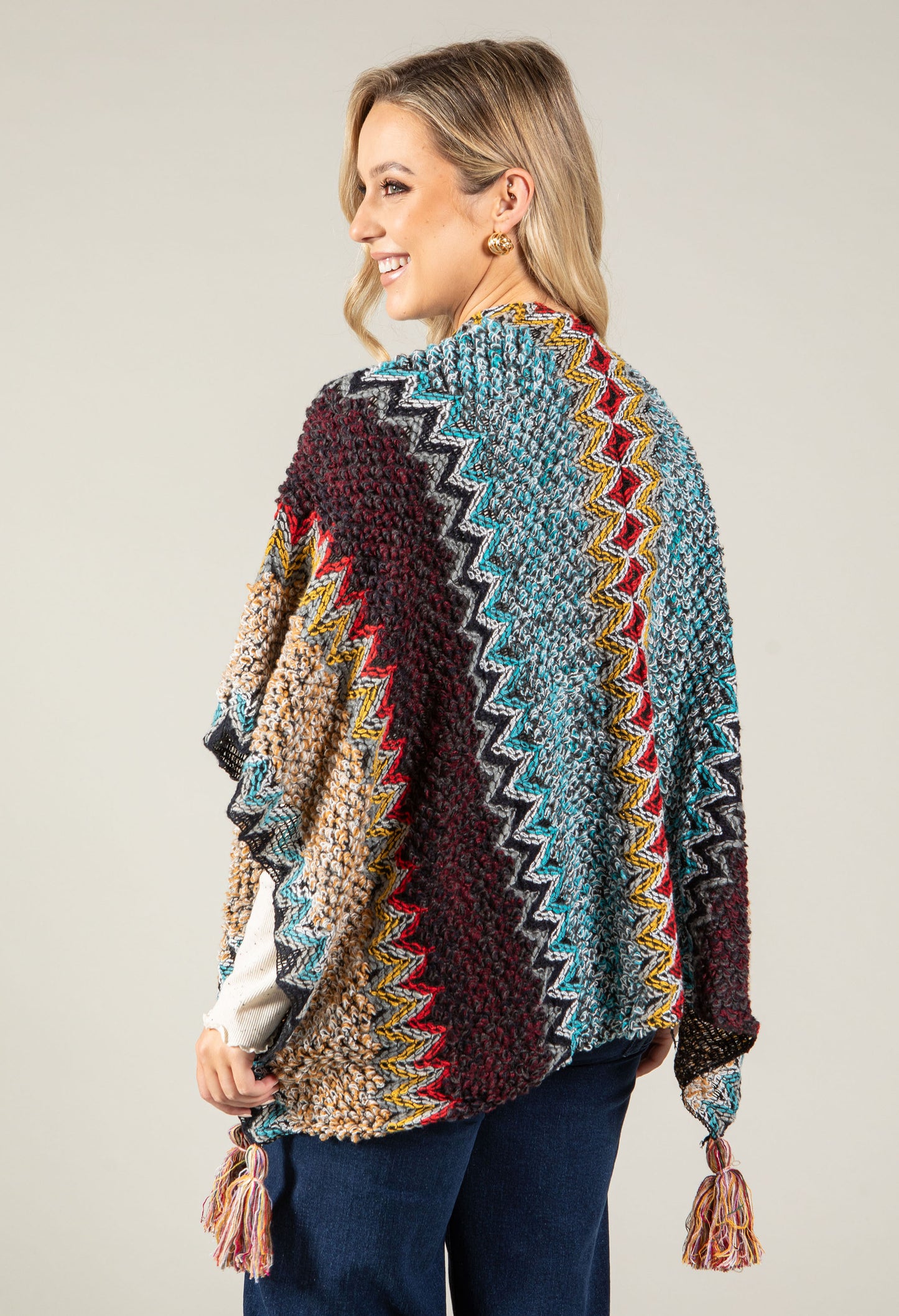 Vintage Style Knit Poncho
