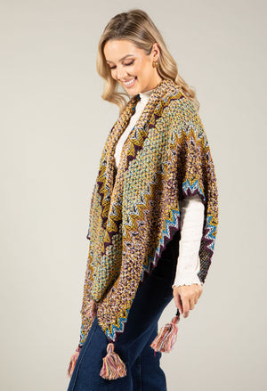 Vintage Style Knit Poncho