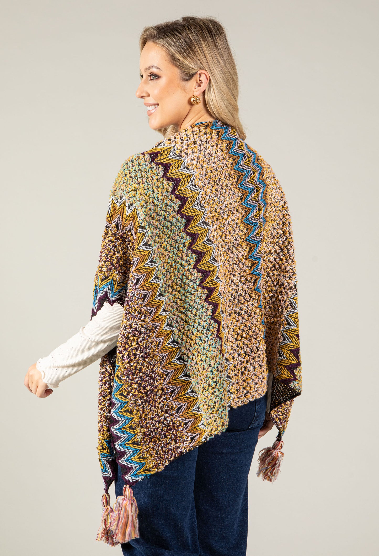 Vintage Style Knit Poncho