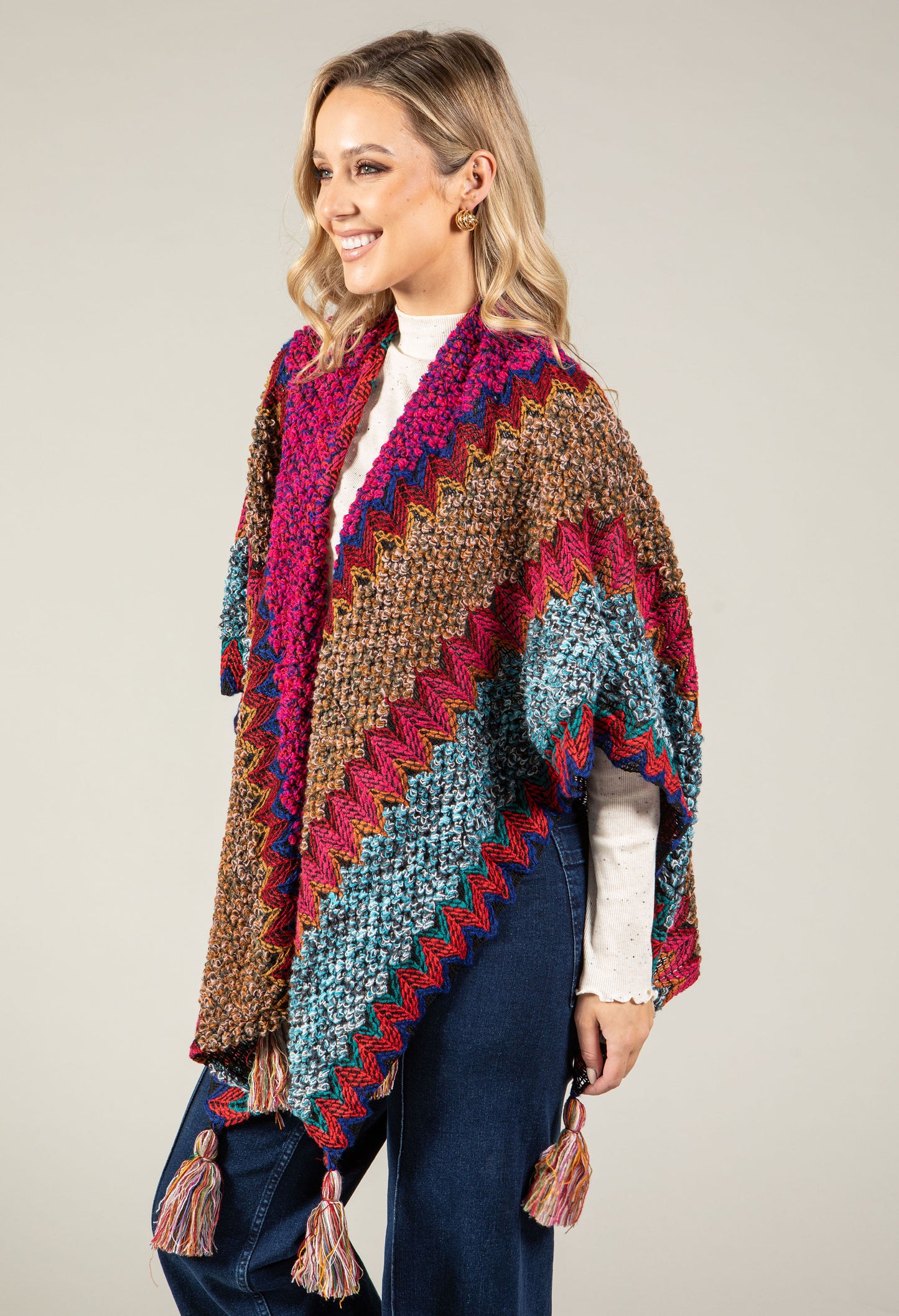 Vintage Style Knit Poncho