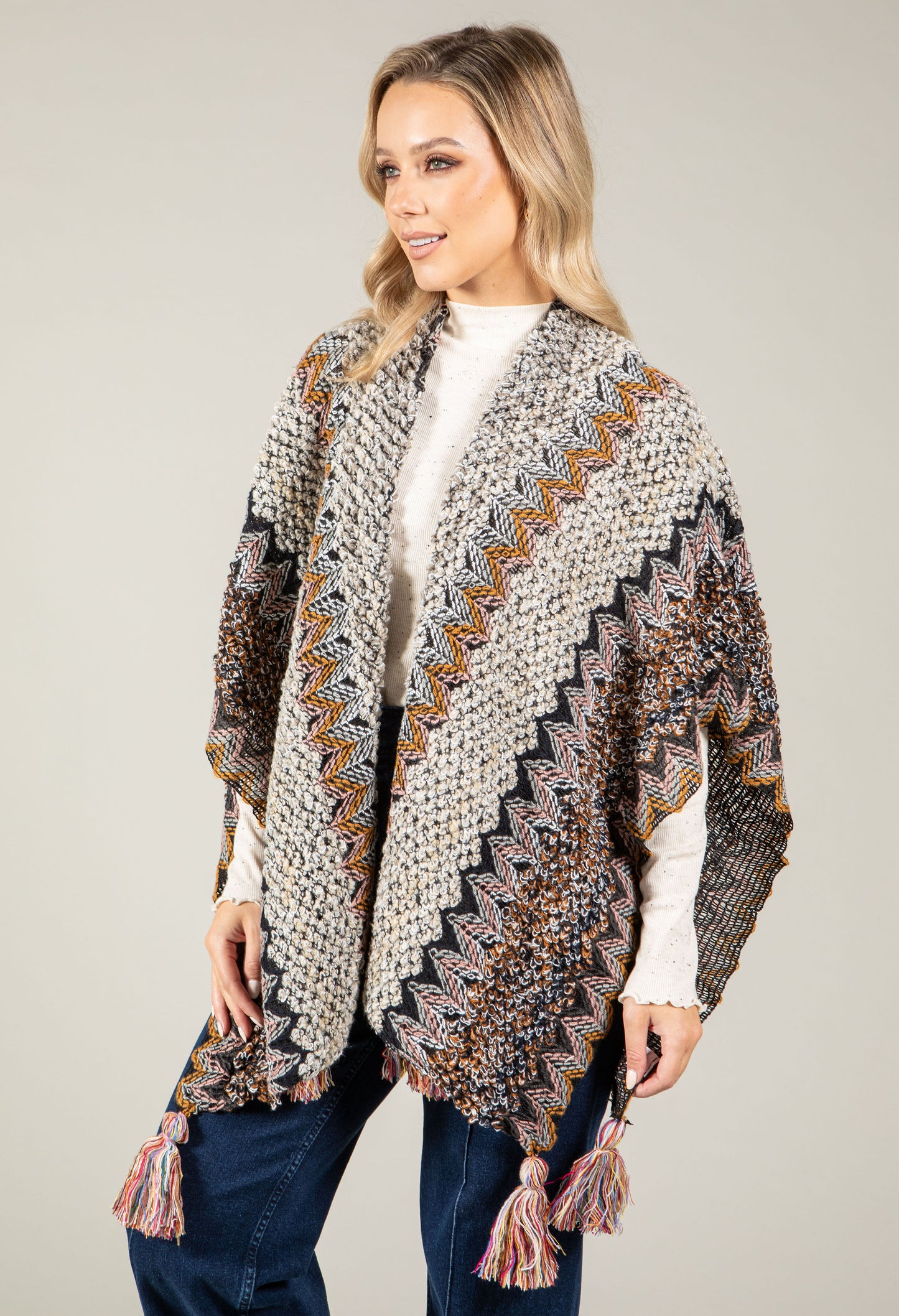 Vintage Style Knit Poncho