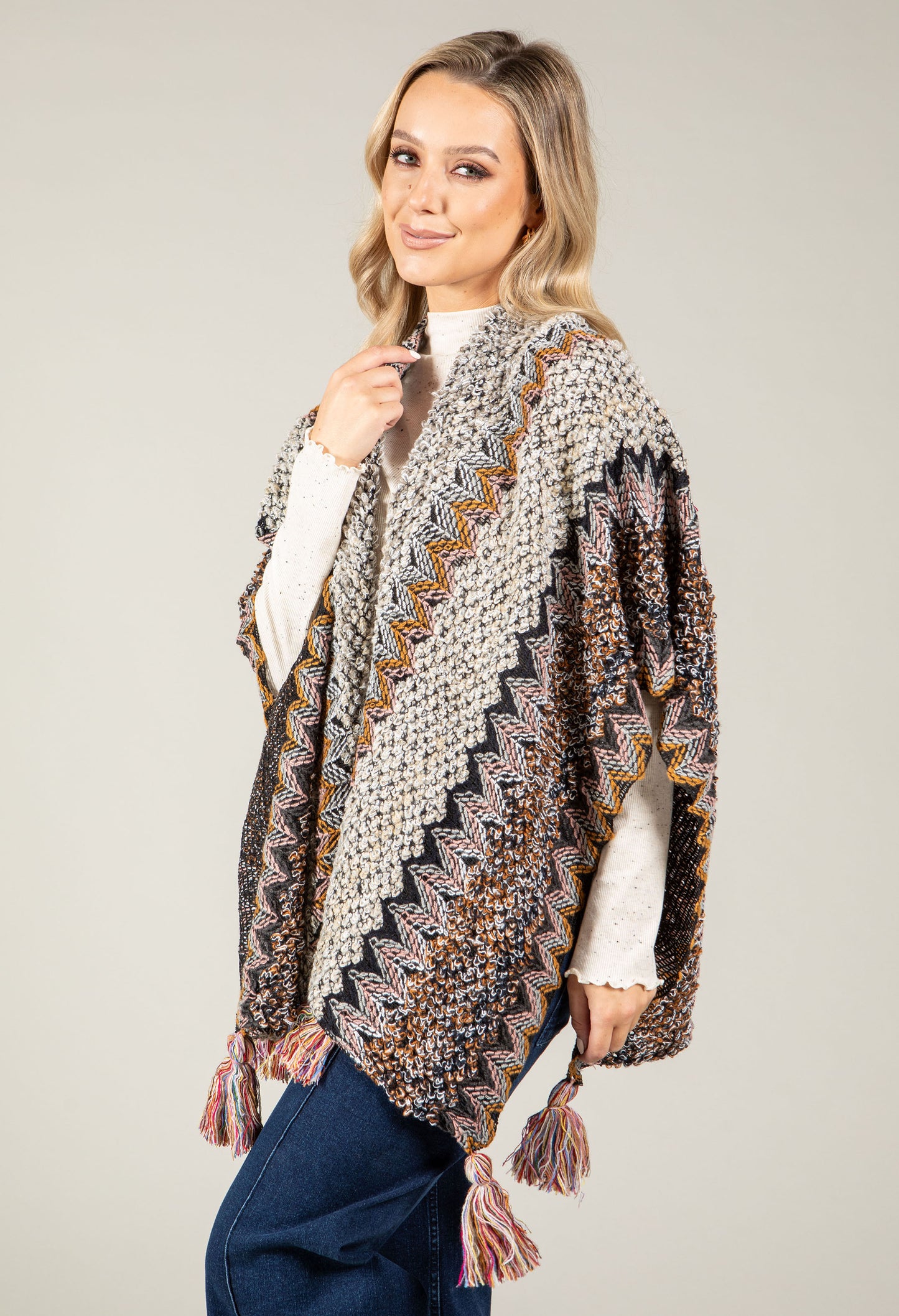 Vintage Style Knit Poncho
