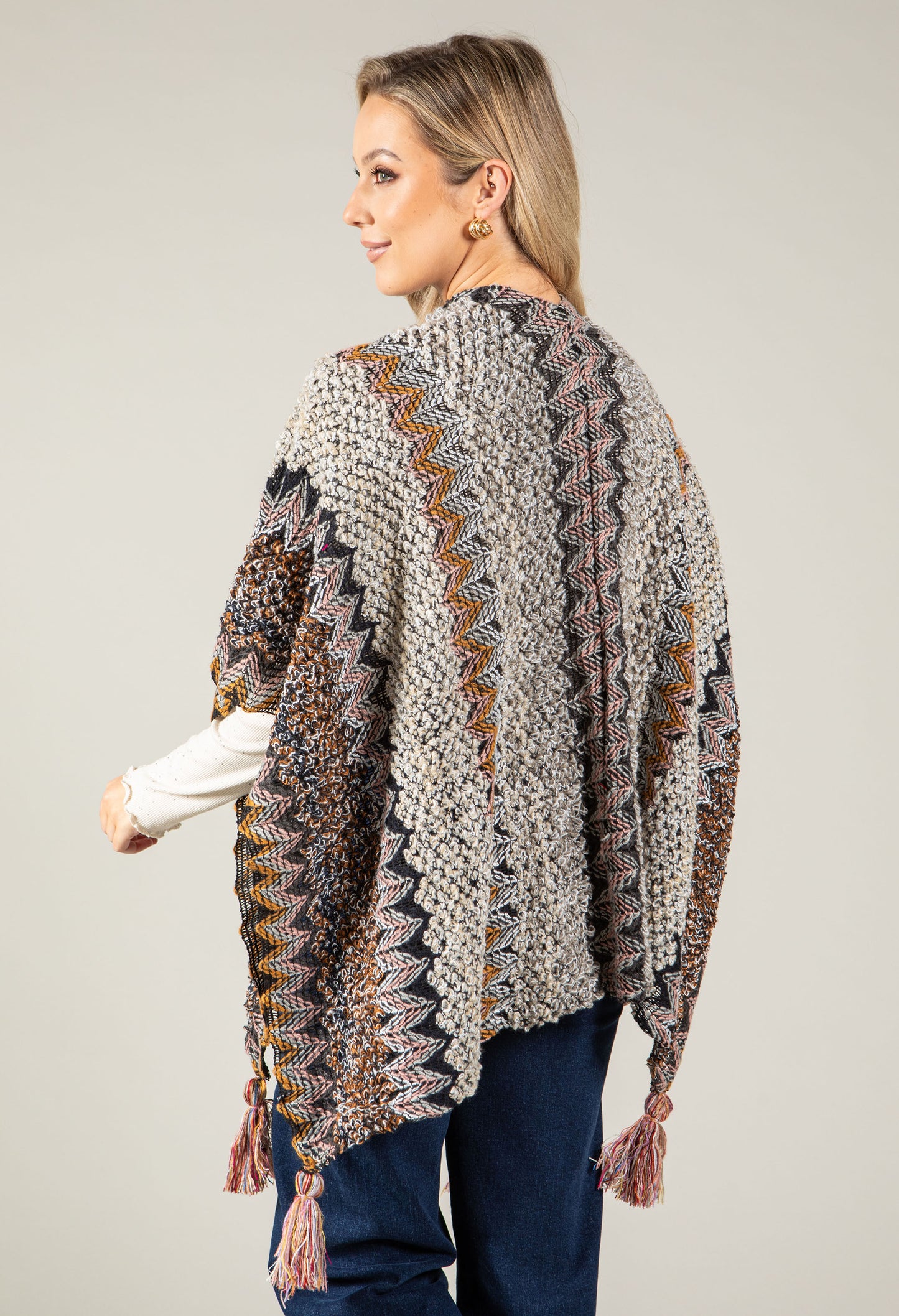 Vintage Style Knit Poncho