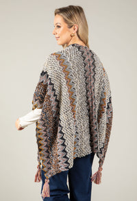 Vintage Style Knit Poncho