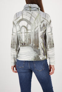 Gallery print Turtleneck Knit Top