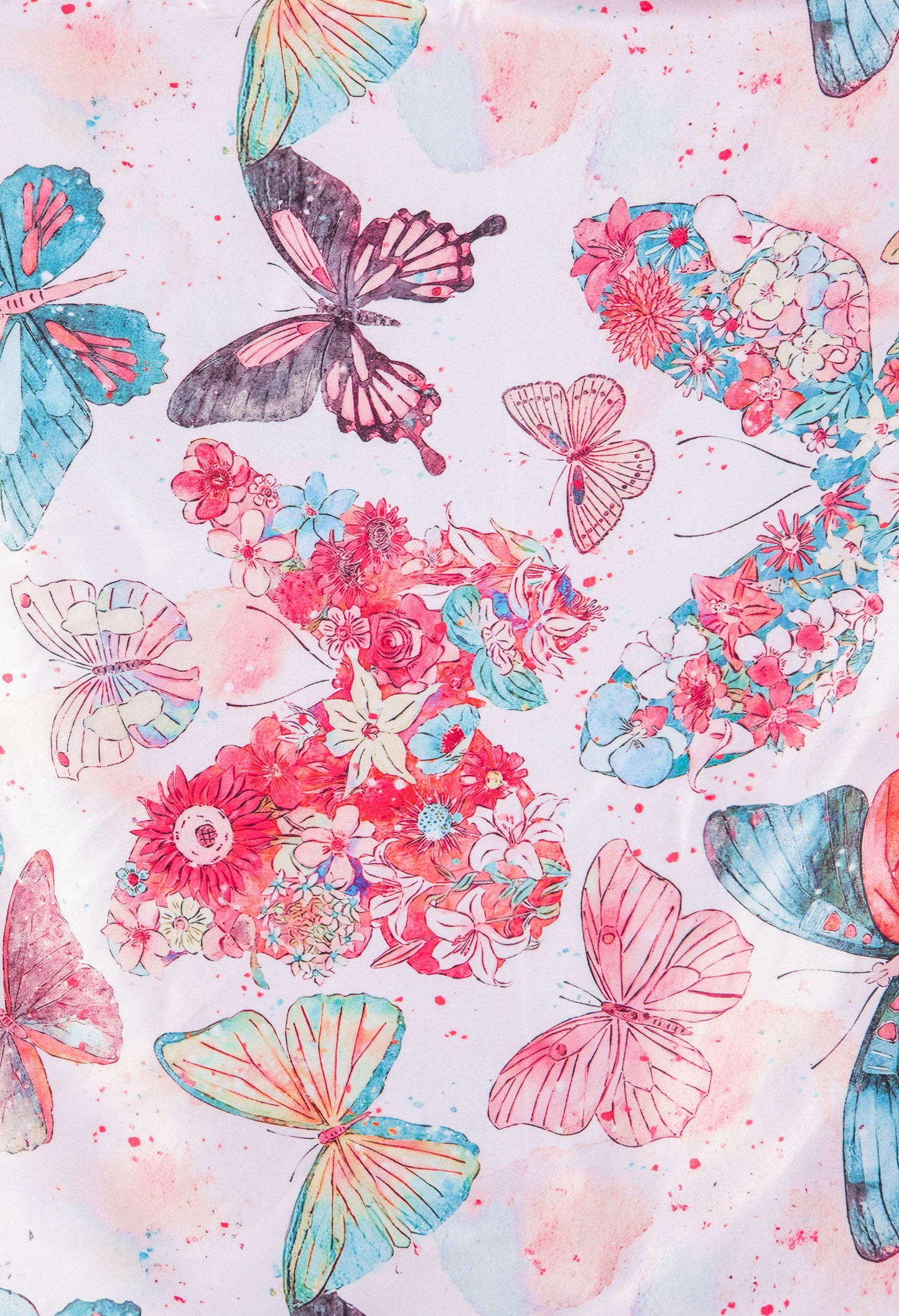 Butterfly Print Satin Touch Scarf