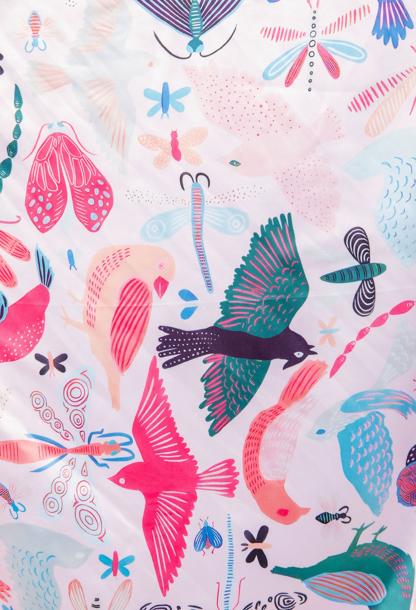 Bird Print Satin Touch Scarf