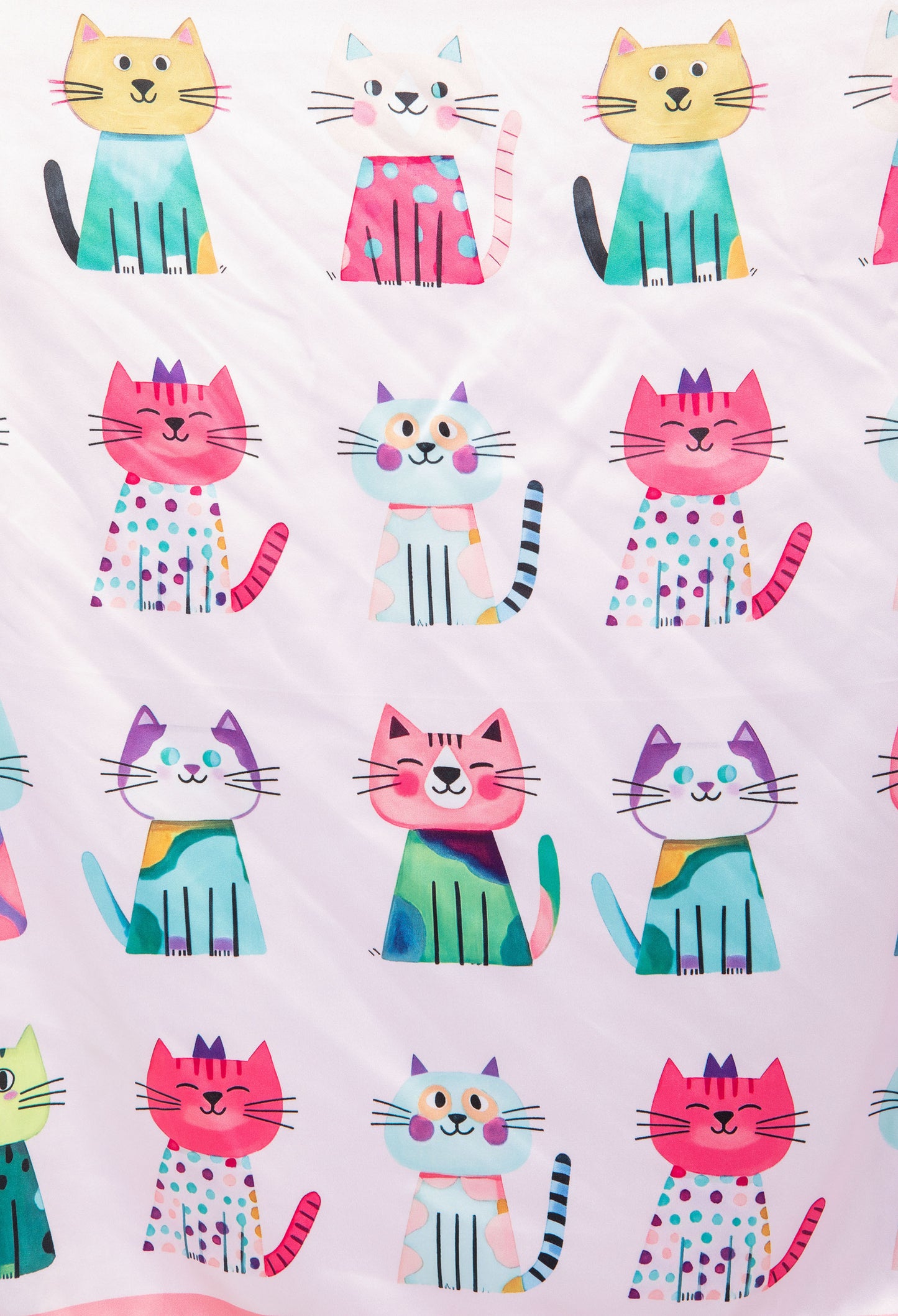 Cat Print Satin Touch Scarf