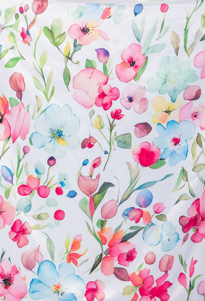Floral Print Satin Touch Scarf