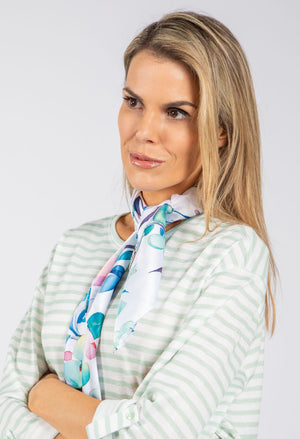 Floral Print Satin Touch Scarf