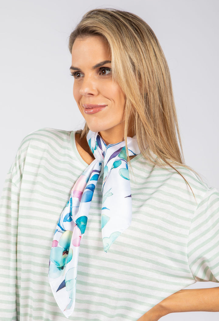 Floral Print Satin Touch Scarf