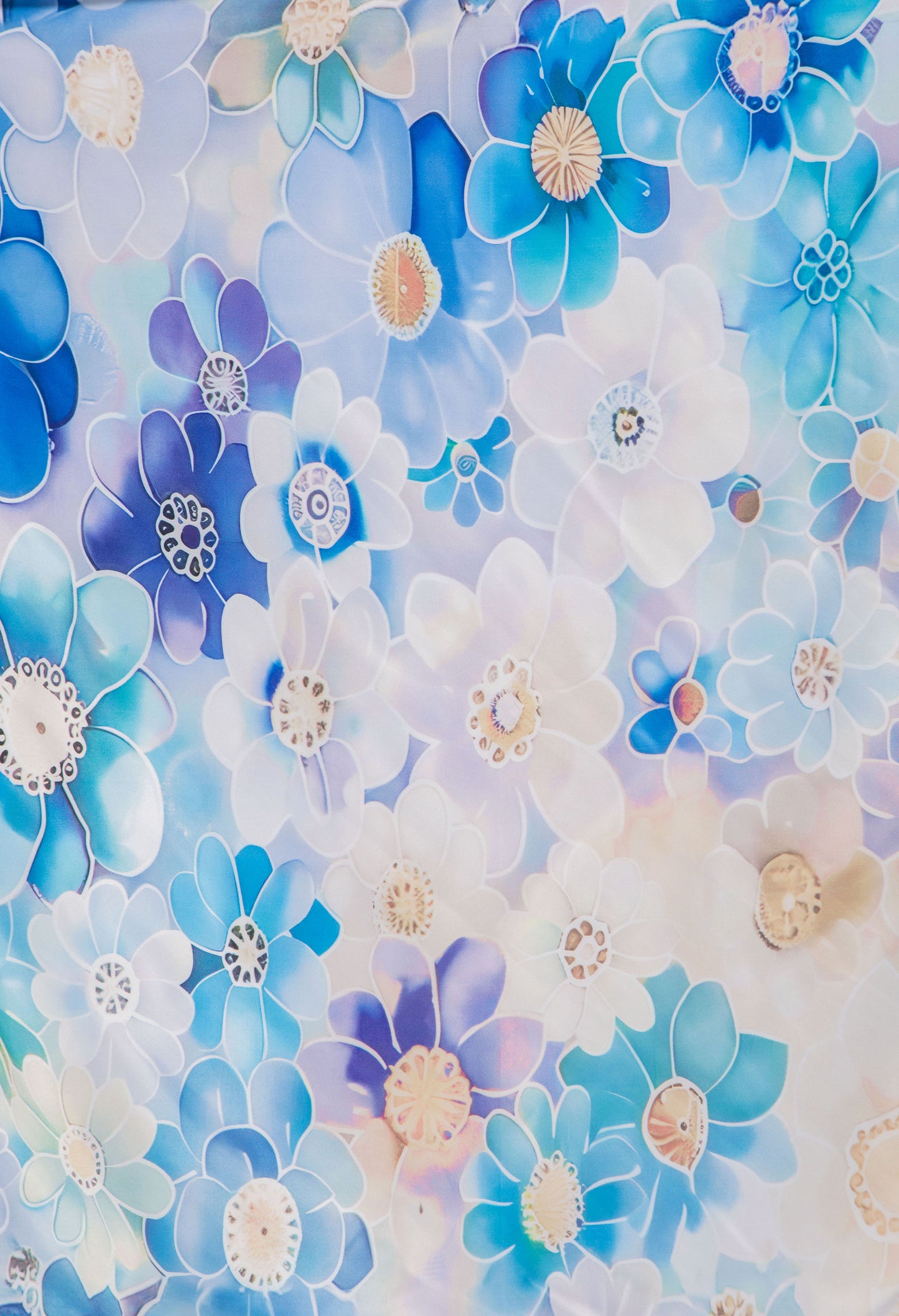 Daisy Print Satin Touch Scarf