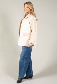 Boucle Sleeve Buttoned Jacket