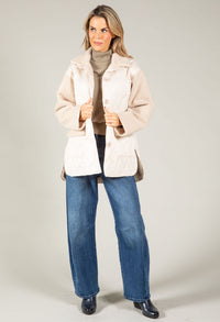 Boucle Sleeve Buttoned Jacket