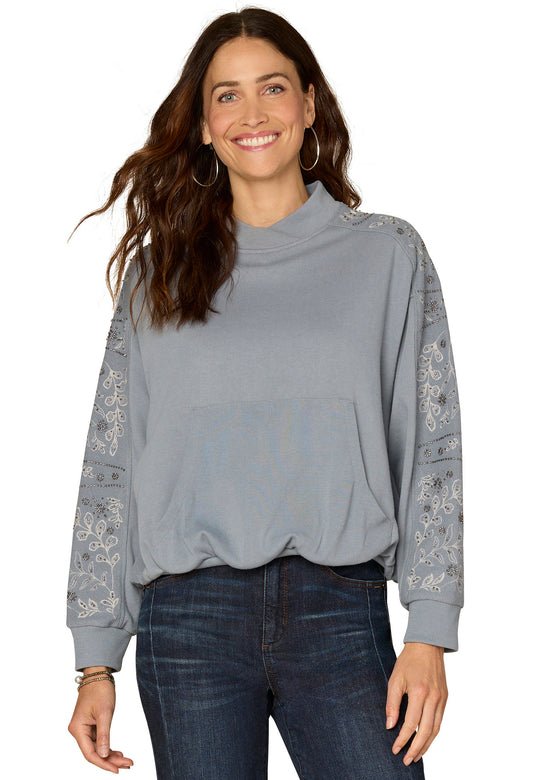 Mock Neck Bubble Hem Jumper