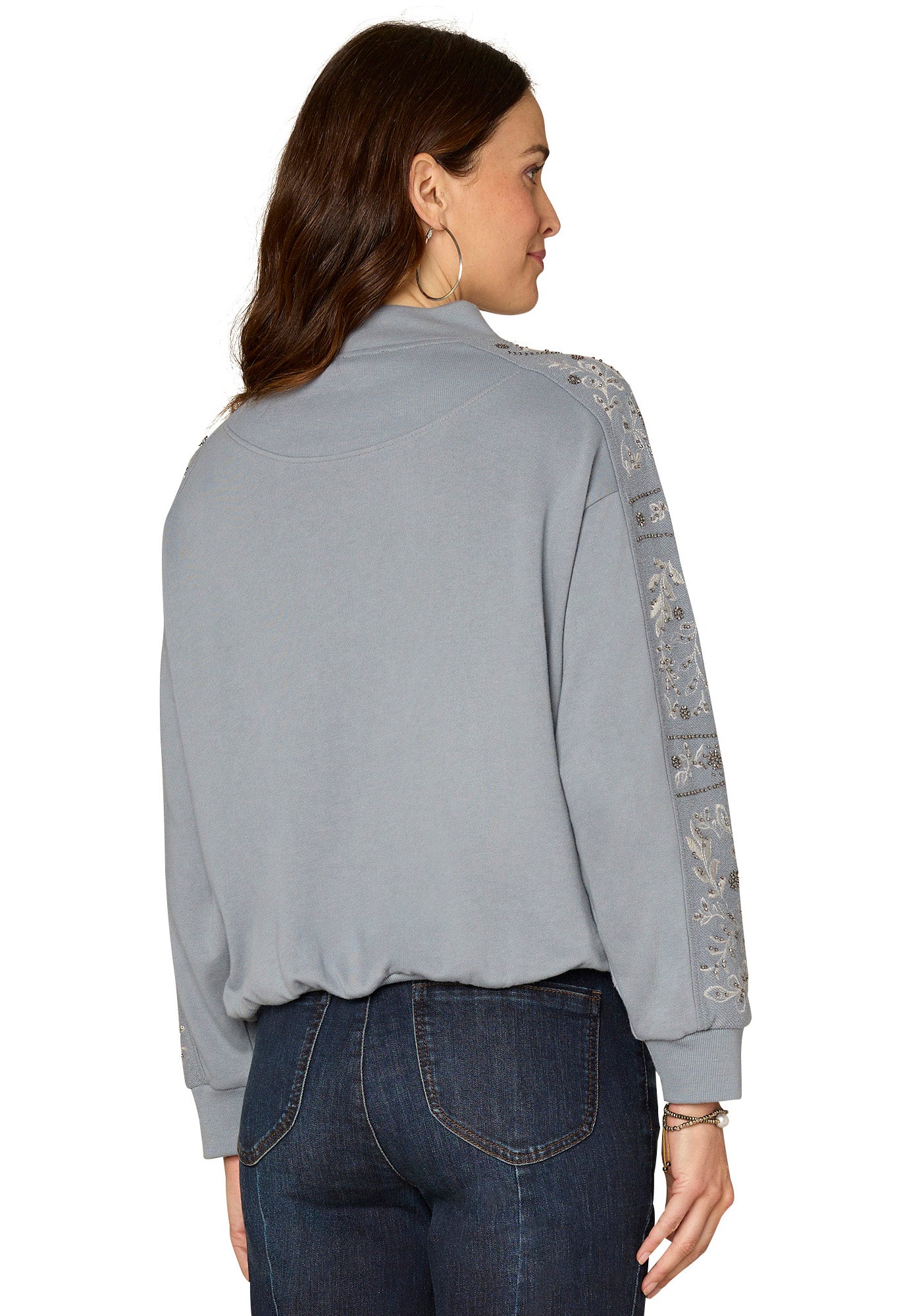 Mock Neck Bubble Hem Jumper