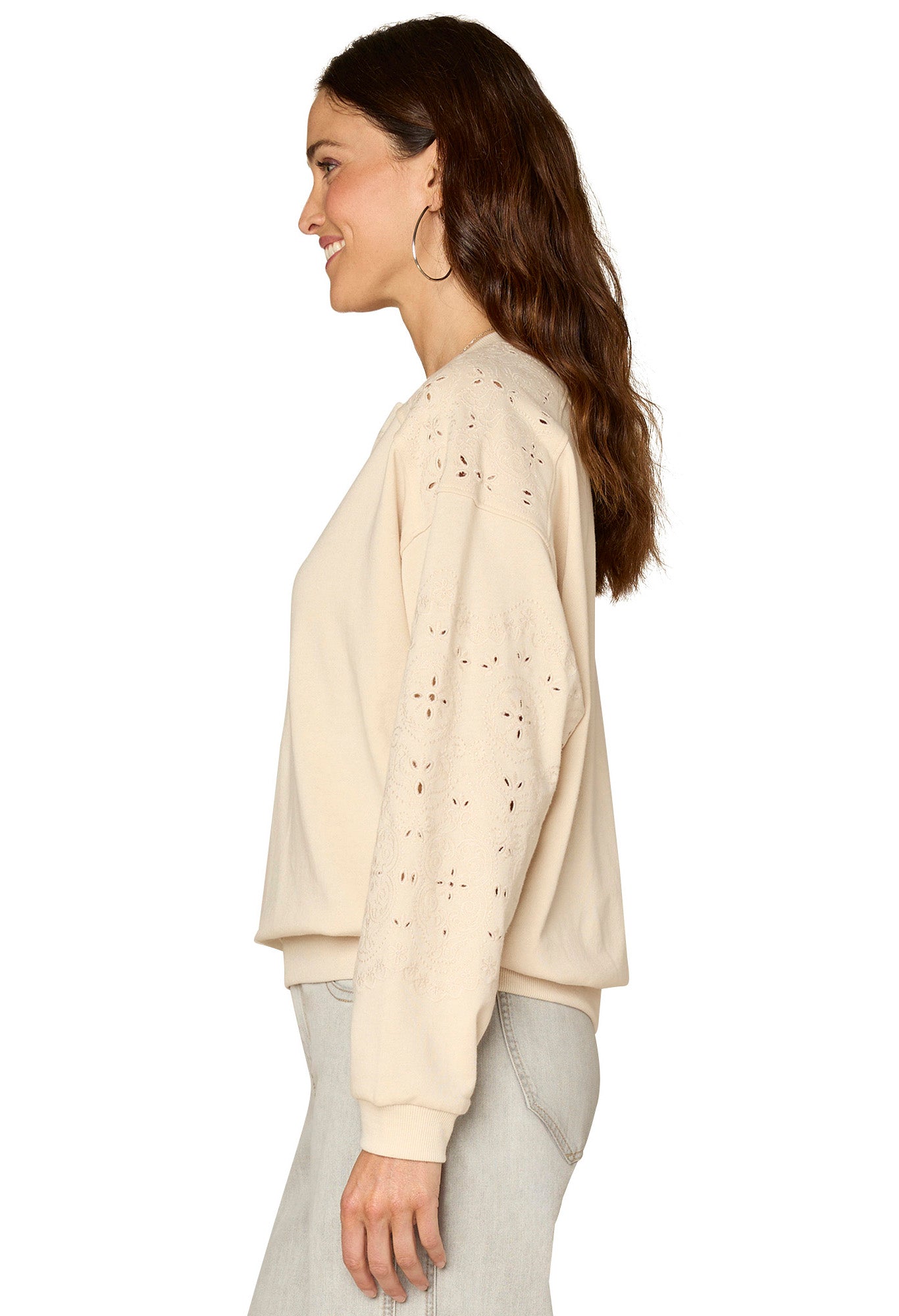 Blouson Sleeve Embroidered Jumper