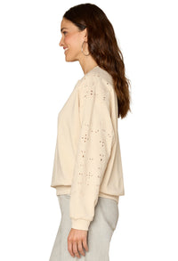 Blouson Sleeve Embroidered Jumper