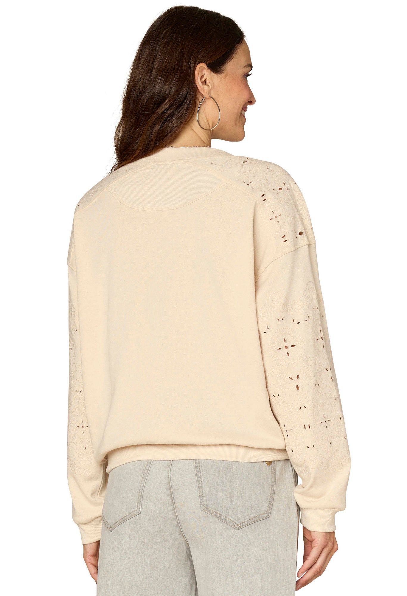 Blouson Sleeve Embroidered Jumper