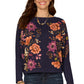 Floral Batwing Sleeve Knit Top