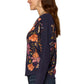 Floral Batwing Sleeve Knit Top