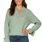 Pointelle Stitch V-Neck Jumper