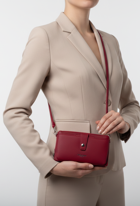 Faux Leather Multi Pocket Bag