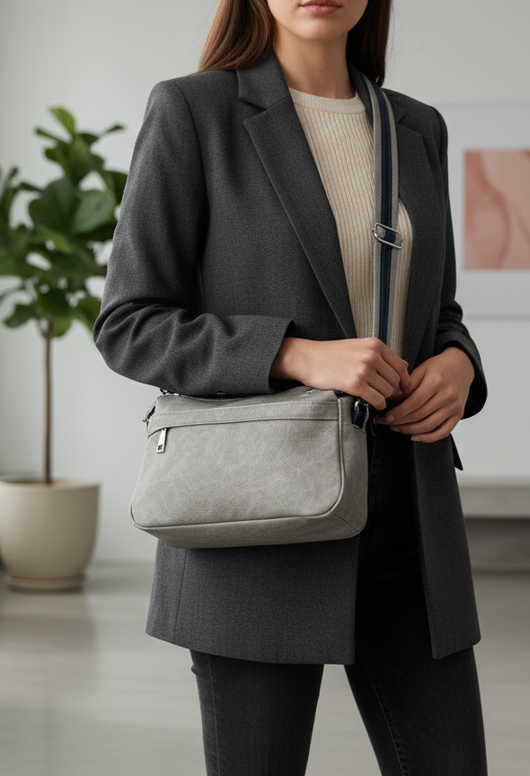 Multi Zip Cross Body Bag