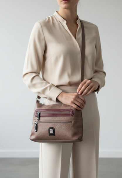 Multi Zip Cross Body Bag