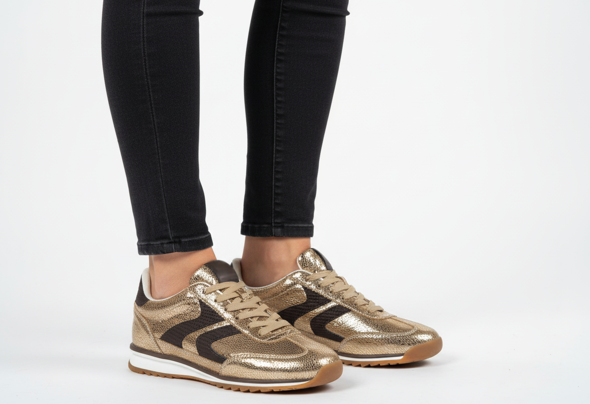 Metallic Contrast Trainers