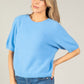 Round Neck Short Sleeve Sweater in Superfine Alpaca