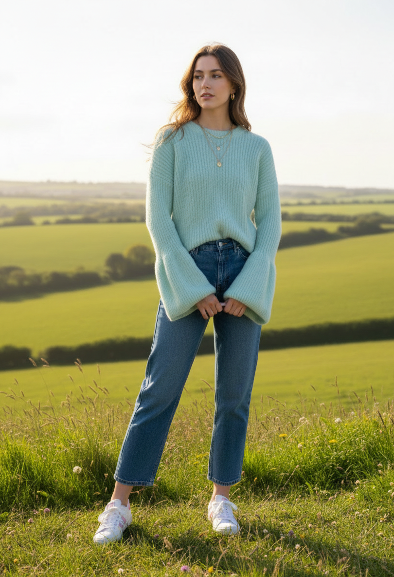 Balloon Sleeve Knit Jumper