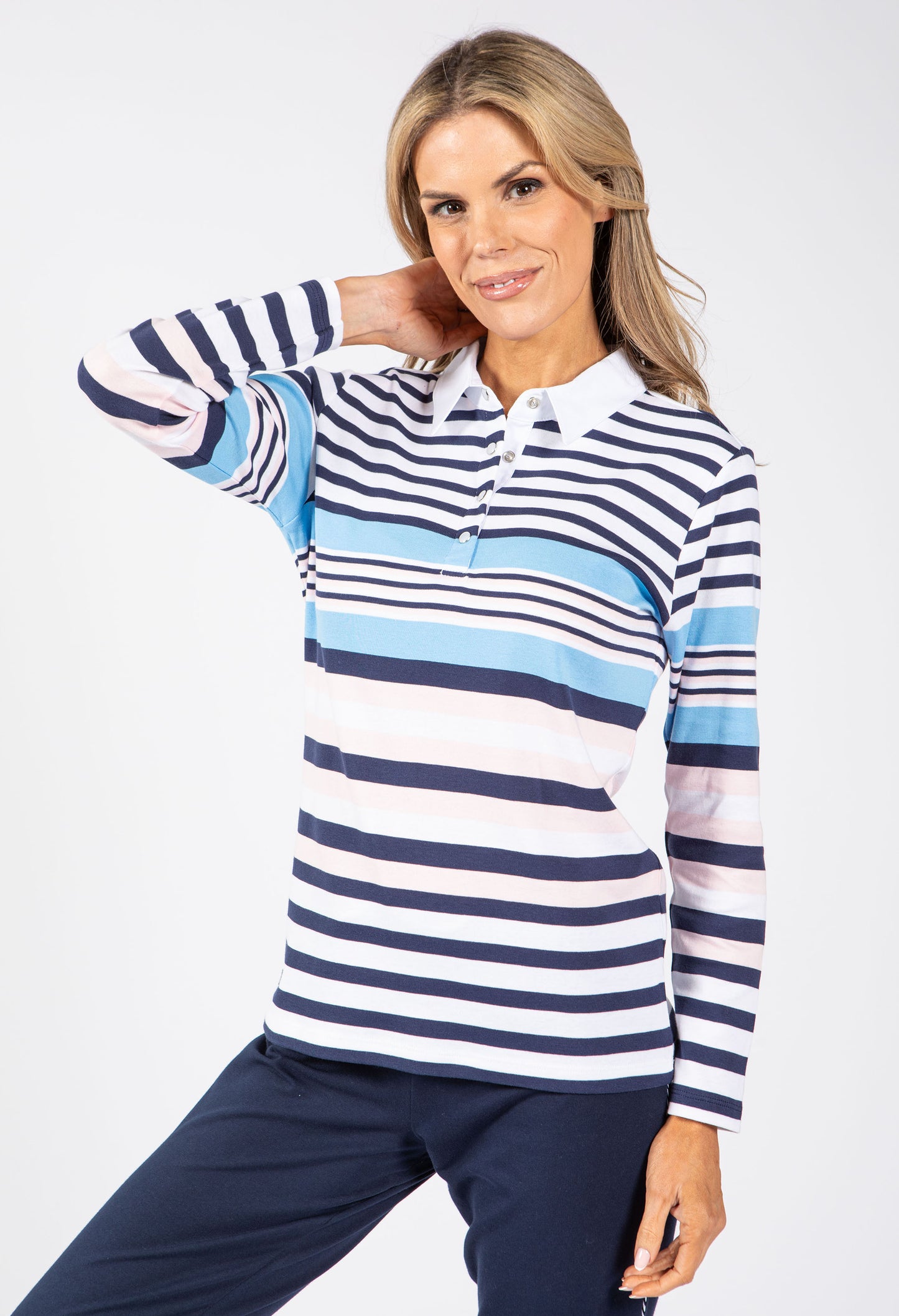 Striped Polo Top