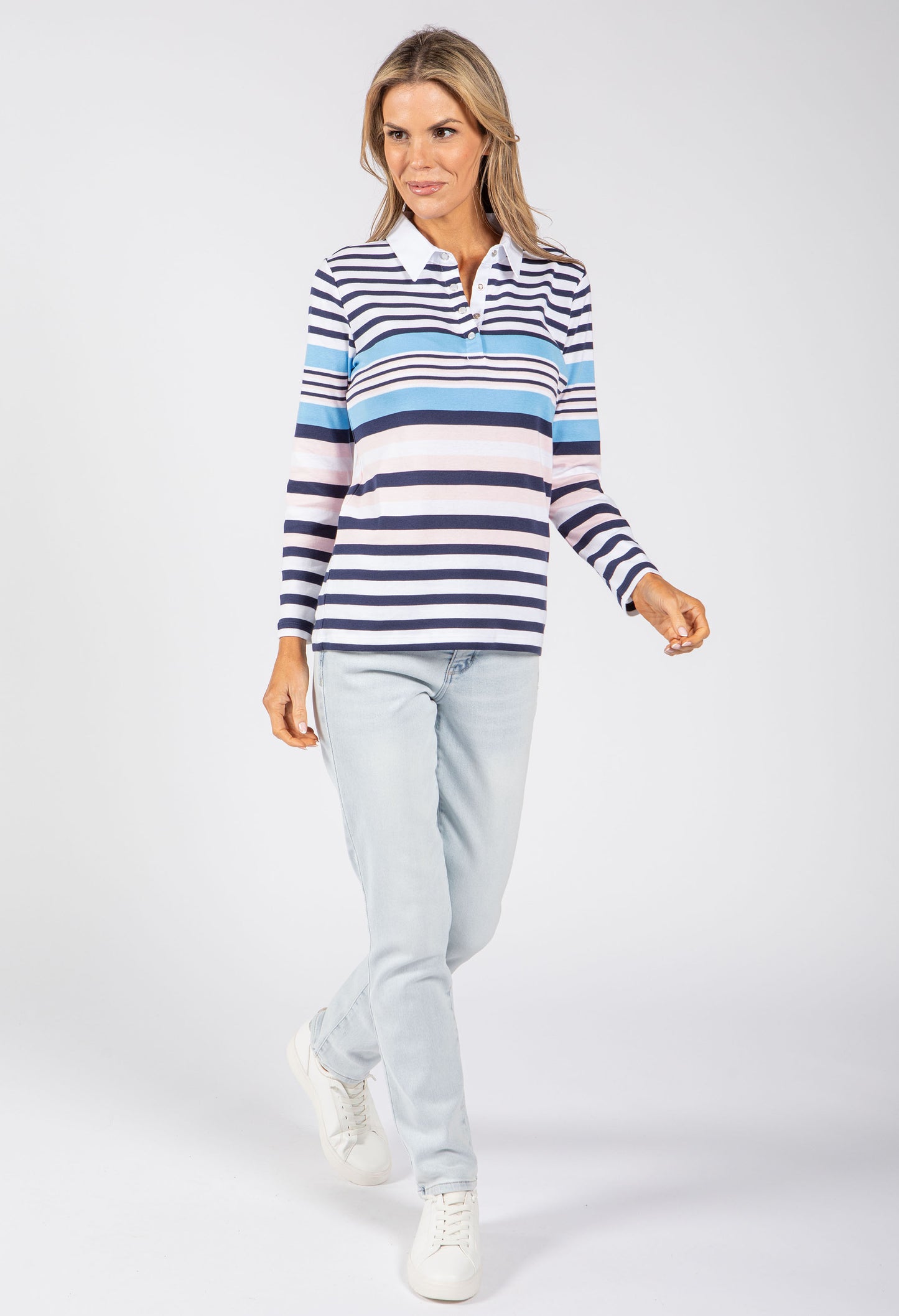 Striped Polo Top