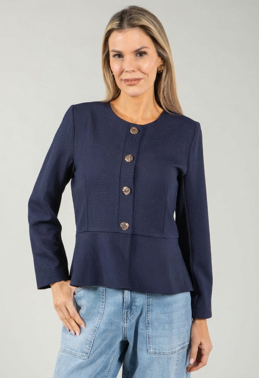 Vonel Textured Peplum Jacket