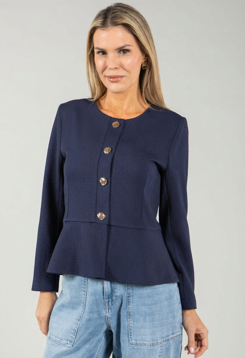 Vonel Textured Peplum Jacket