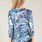 Abstract Print V-Neck Blouse