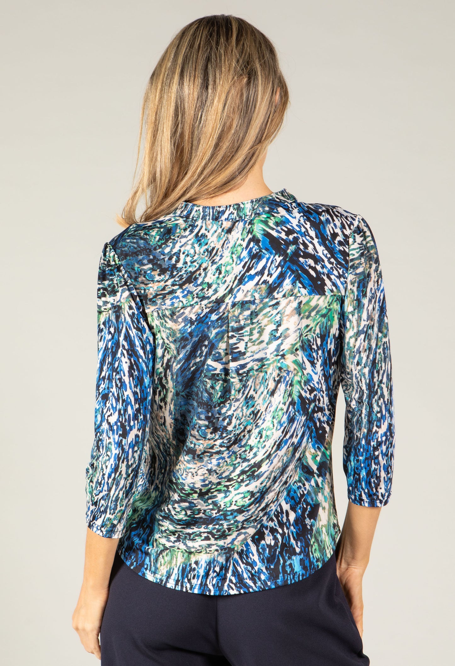 Printed V-Neck Blouse