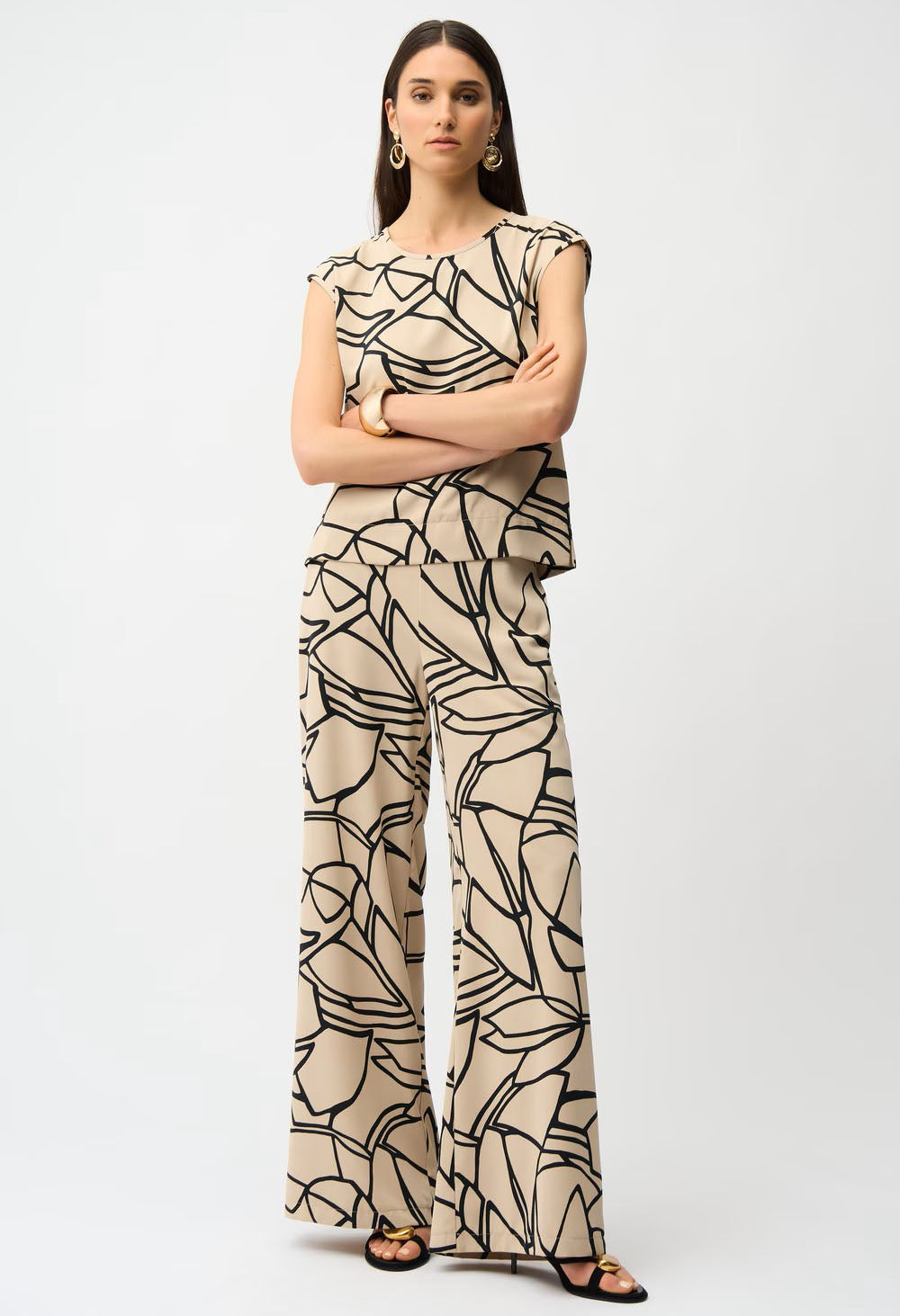 Abstract Mid-Rise Trousers