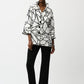 Collared Abstract Casual Jacket