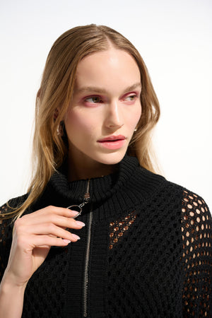 Zipper Closure Relaxed Fit Pullover