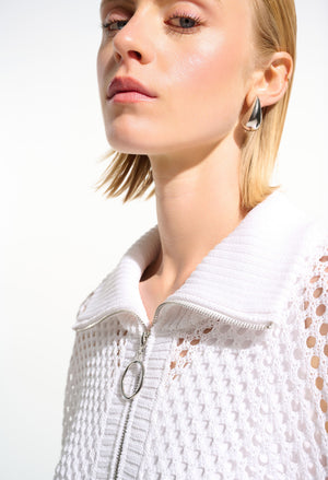 Zipper Closure Relaxed Fit Pullover