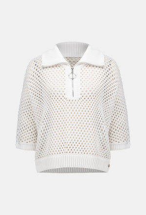 Zipper Closure Relaxed Fit Pullover