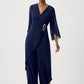 Formal Ruched V-neck Jumpsuit