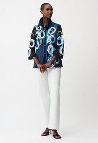 Embroidered Blazer With Collared Neck